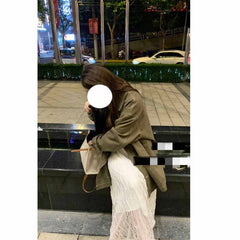 Trench Coat Autumn Army Green Top