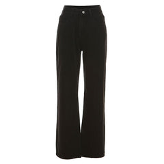 Women's High Waist Straight Wide Leg Printed Slim Jeans