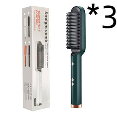 2 In 1 Hair Straightener Hot Comb Negative Ion Curling Tong Dual-purpose Electric Hair Brush