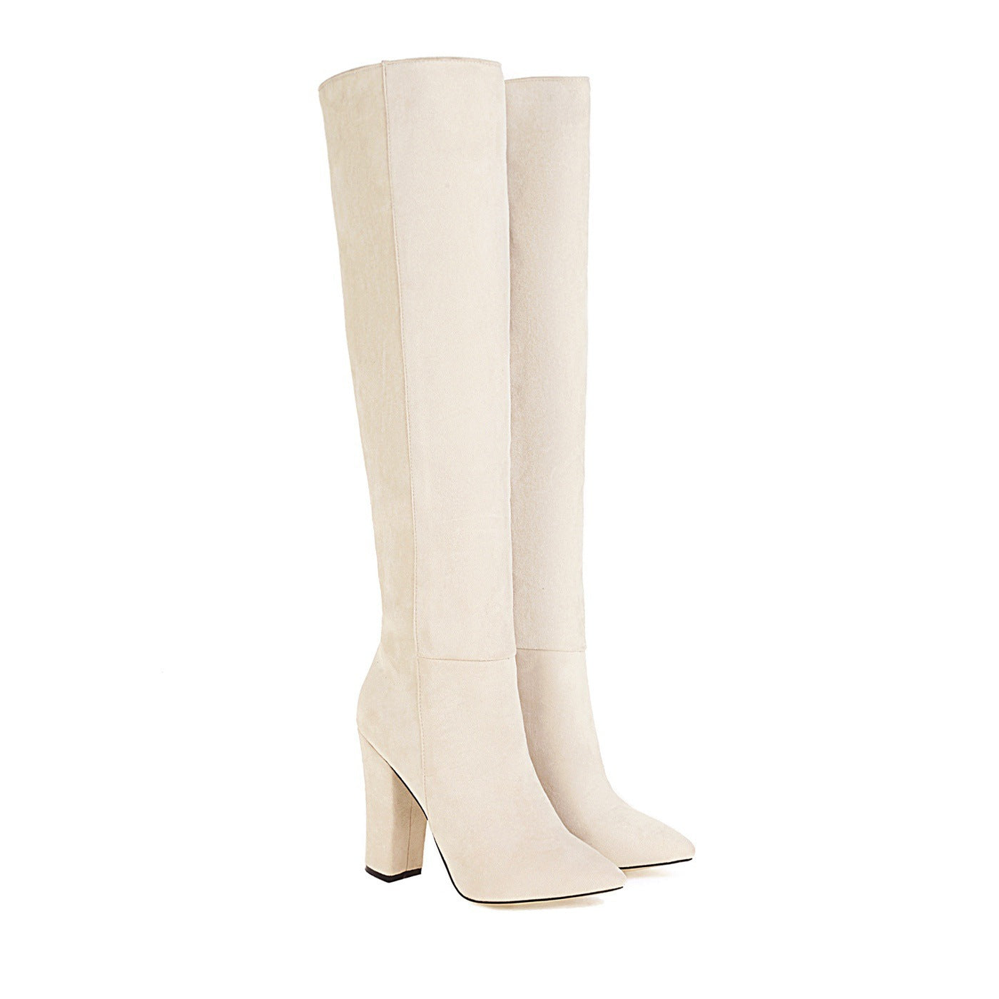 Mid-heel Round Toe Size Suede Knee-length Women's Boots – view 2
