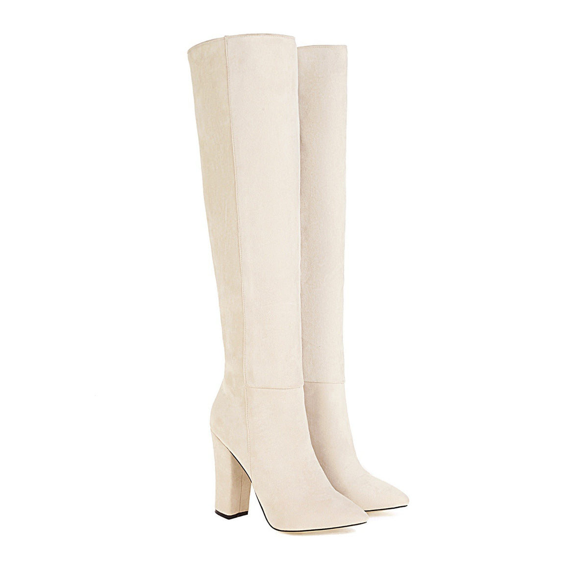 Mid-heel Round Toe Size Suede Knee-length Women's Boots – view 2