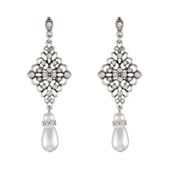 European And American New Luxury Rhinestone Alloy Hollow Jeweled Stud Earrings