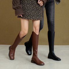 Soft Leather Boots Are Below The Knee