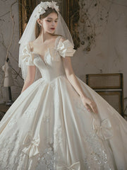 New Bride Vintage Satin Wedding Dress