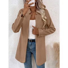 Long Sleeve Commuter Slim-fit Woolen Coat
