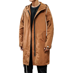 Men's Trench Coat Large Size Pure Color Slim Korean Jacket