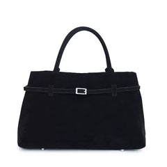 Decorative Design Solid Faux Suede Handbag Large Capacity Casual Tote Bags For Women Tote Design Portable Shoulder Bag