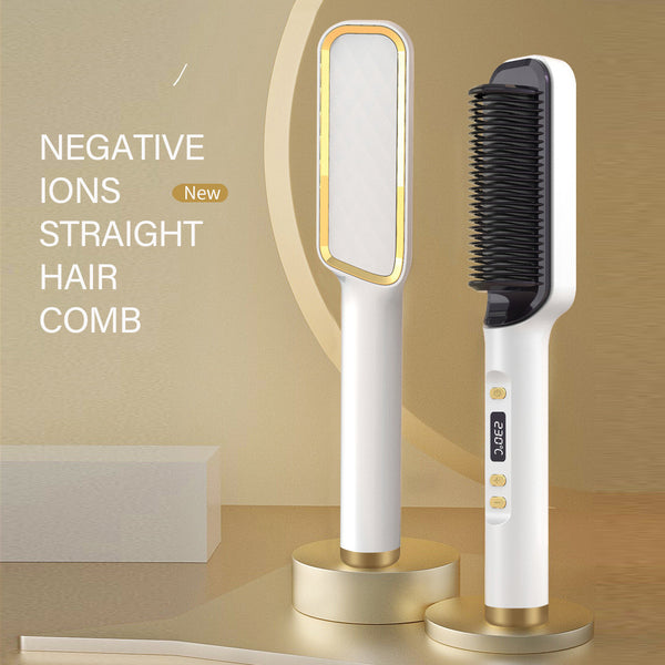 Ceramic Hair Straightener Brush, Anti-Scald