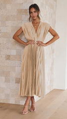 Summer V-neck Pleated Dress INS Fashion Casual Loose Zip Sleeveless Dresses For Women Clothing