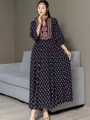 Fashion Personalized Ethnic Style Cotton Dress