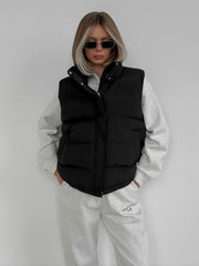 Cotton Vest Trendy Sleeveless Hooded puffer Jacket