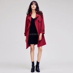 Fashion Women's Casual   Trench Coat Brief Business Formal Outwear With Belt