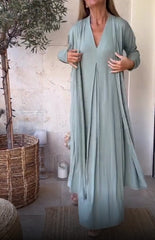 European And American Style Solid Color Long Sleeve Long Slit Trench Coat
