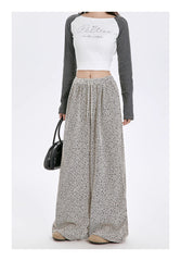 Striped Straight Casual Winter Loose Drooping Wide-leg Pants