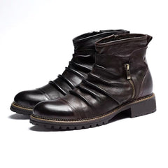 Cowboy boots leather boots high top boots