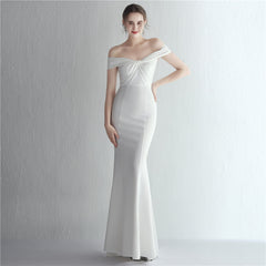 Women's Slim-fit Off-shoulder Long Dress