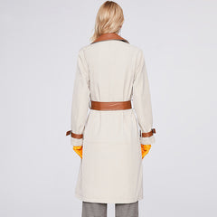 Women's Mid-length High-end Design Contrasting Trench Coat