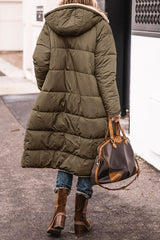 Solid Color Hooded Long Coat Winter Long Sleeve Double-sided Wear Slim Elegant Cardigan Puffer Jacket Top Women's Clothing