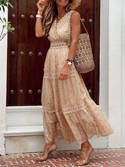 Sexy deep V sleeveless Chiffon Dress