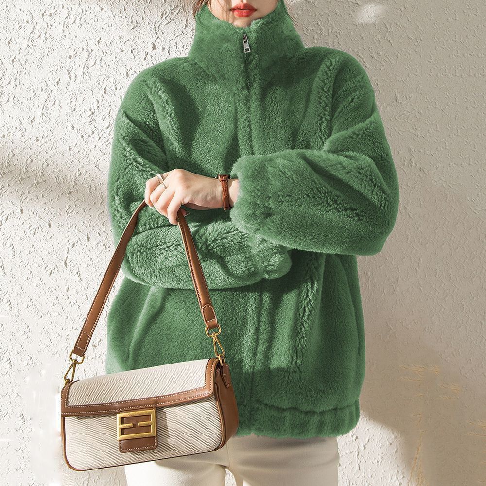 Women's loose coral fleece short coat