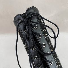 Spliced Lace-up Boots For Women
