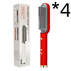 2 In 1 Hair Straightener Hot Comb Negative Ion Curling Tong Dual-purpose Electric Hair Brush