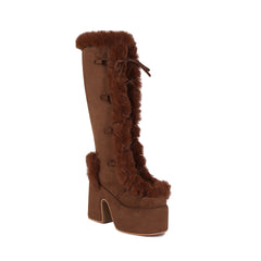 Fur Boots Platform Platform Heel Women's Boots