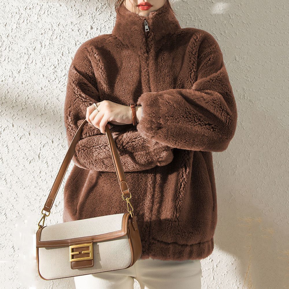 Women's loose coral fleece short coat