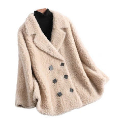 Sheep Shearing Mid Length Large Size Fur Coat