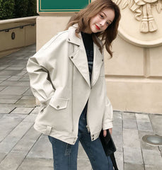 Short Korean Version Of The Thin Bf Wind Loose Locomotive Casual PU Leather Jacket