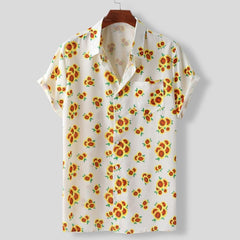 Digital printed cardigan short sleeve casual shirt