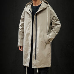 Men's Trench Coat Large Size Pure Color Slim Korean Jacket