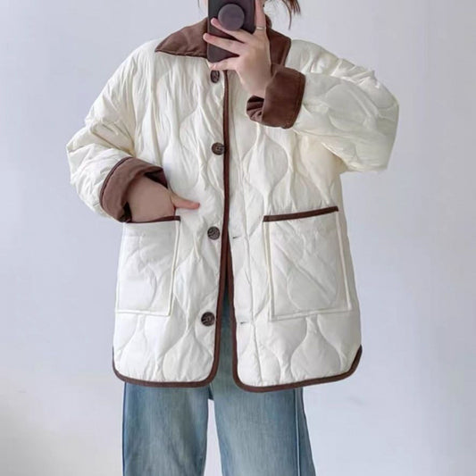 Diamond Lattice Winter Puffer Coat