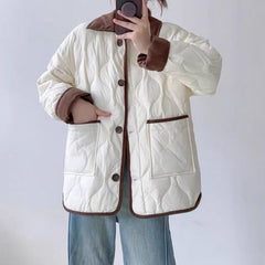 Diamond Lattice Winter Puffer Coat