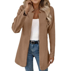 Long Sleeve Commuter Slim-fit Woolen Coat