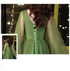 Green Wedding Dress Guzheng Art Examination Solo