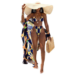 Swimwear Digital Print Cardigan Long Sleeve Blouse Short Sleeve