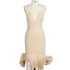 European And American Fashion Sexy Deep V-neck Party Evening Dress