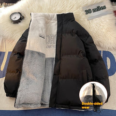 Reversible Cotton puffer Coat Loose Thick Warm-keeping Cotton Clothing