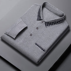 Solid Color Casual Dad Long-t-shirt