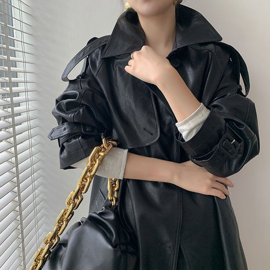 Retro Women's Mid-length Waist Slimming Coat