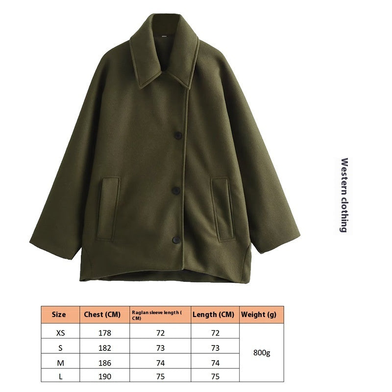 Blended Short Loose Overcoat Coat