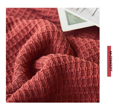 Noxesman Cotton Waffle Office Nap Knitted Blanket