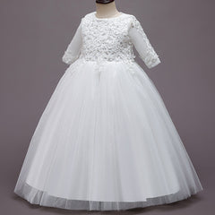 Summer New Girls' Wedding Dress Long
