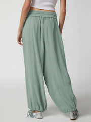 Loose Wide Leg Pants Women Drawstring Leggings Trousers