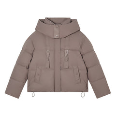 Short Down puffer Jacket Women's Hooded Warm Jacket