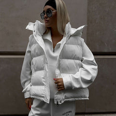 Cotton Vest Trendy Sleeveless Hooded puffer Jacket