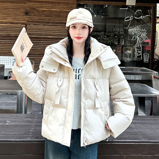 Short Down puffer Jacket Women's Hooded Warm Jacket