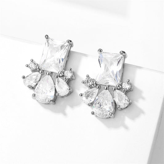 Zircon Earrings All-match High Quality European And American Earrings