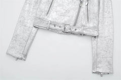 Metal Motorcycle Jacket Autumn Zipper Coat